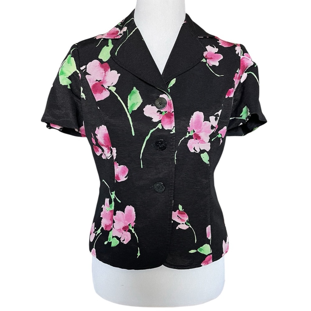 St. John short sleeve floral blazer jacket